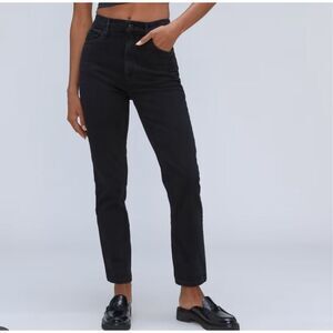 Everlane Womens Organic Cotton The Curvy Cheeky Jeans Black Size 27 Crop NWT